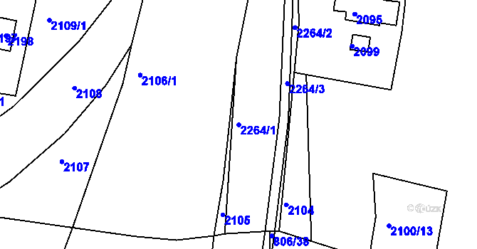 Parcela st. 2264/1 v KÚ Jirkov, Katastrální mapa