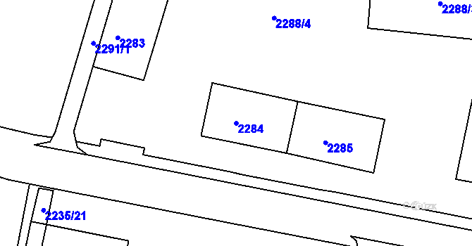 Parcela st. 2284 v KÚ Jirkov, Katastrální mapa