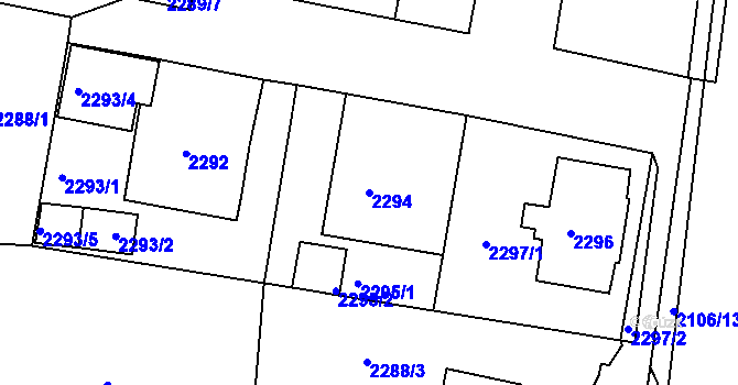 Parcela st. 2294 v KÚ Jirkov, Katastrální mapa