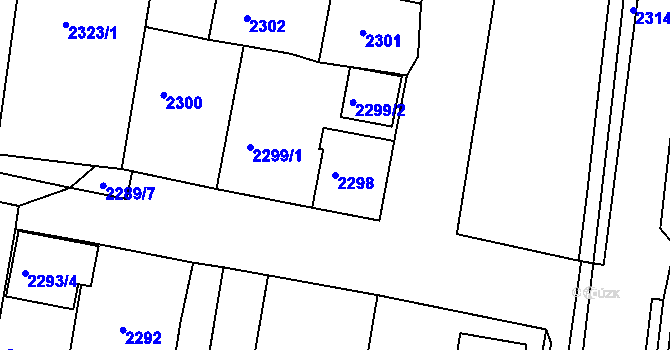 Parcela st. 2298 v KÚ Jirkov, Katastrální mapa