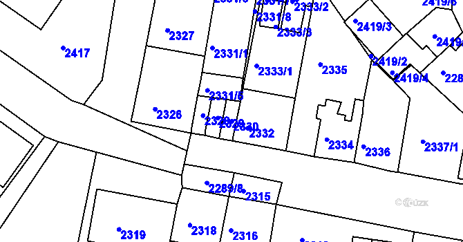 Parcela st. 2330 v KÚ Jirkov, Katastrální mapa