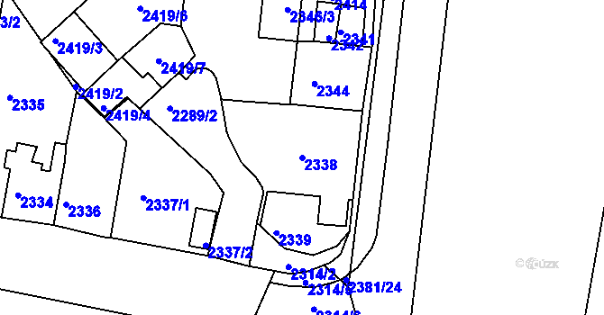 Parcela st. 2338 v KÚ Jirkov, Katastrální mapa