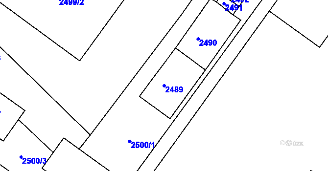 Parcela st. 2489 v KÚ Jirkov, Katastrální mapa