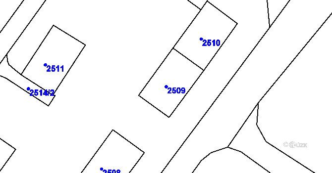 Parcela st. 2509 v KÚ Jirkov, Katastrální mapa