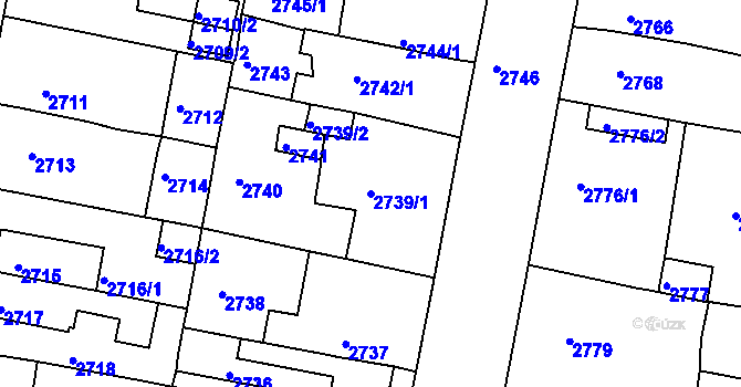 Parcela st. 2739/1 v KÚ Jirkov, Katastrální mapa