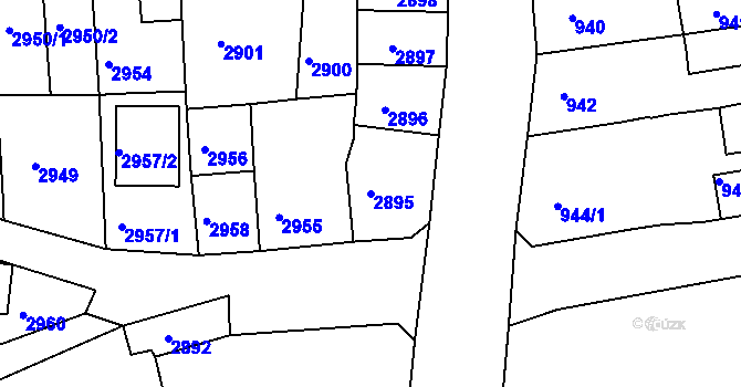 Parcela st. 2895 v KÚ Jirkov, Katastrální mapa
