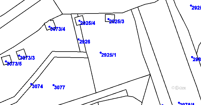 Parcela st. 2925/1 v KÚ Jirkov, Katastrální mapa