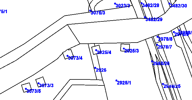 Parcela st. 2925/4 v KÚ Jirkov, Katastrální mapa