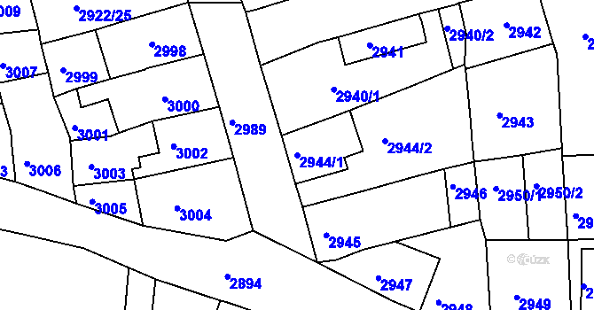 Parcela st. 2944/1 v KÚ Jirkov, Katastrální mapa