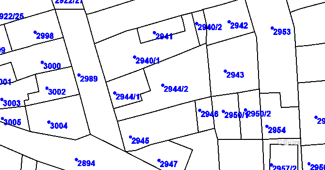 Parcela st. 2944/2 v KÚ Jirkov, Katastrální mapa
