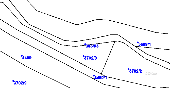 Parcela st. 3034/3 v KÚ Jirkov, Katastrální mapa