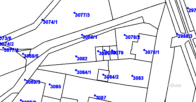 Parcela st. 3081 v KÚ Jirkov, Katastrální mapa