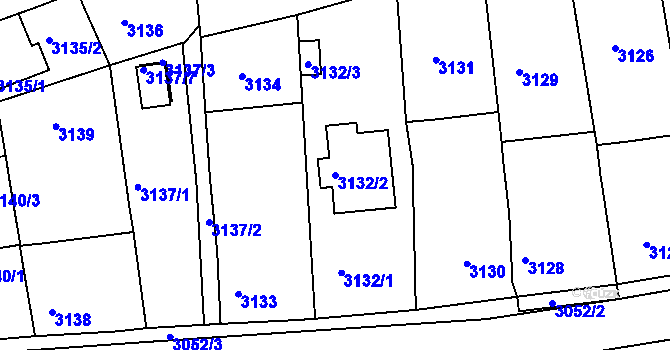 Parcela st. 3132/2 v KÚ Jirkov, Katastrální mapa