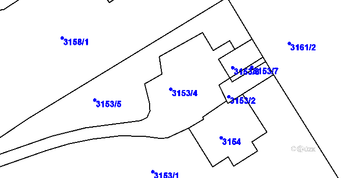 Parcela st. 3153/4 v KÚ Jirkov, Katastrální mapa