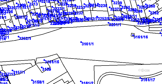 Parcela st. 3161/1 v KÚ Jirkov, Katastrální mapa