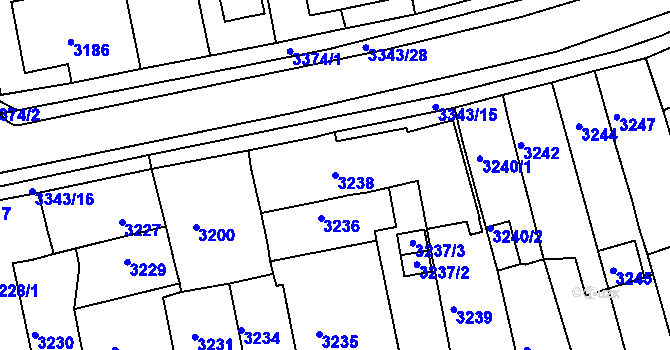 Parcela st. 3238 v KÚ Jirkov, Katastrální mapa