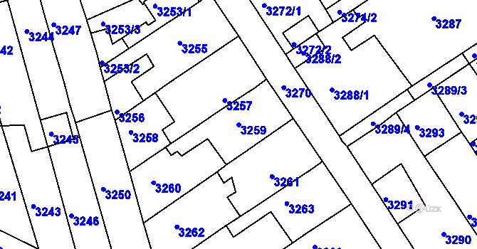 Parcela st. 3259 v KÚ Jirkov, Katastrální mapa
