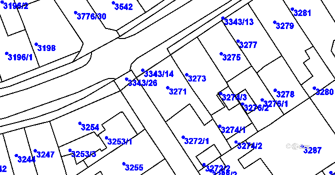 Parcela st. 3271 v KÚ Jirkov, Katastrální mapa