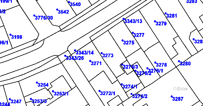 Parcela st. 3273 v KÚ Jirkov, Katastrální mapa