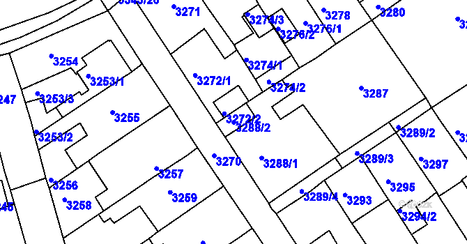 Parcela st. 3288/2 v KÚ Jirkov, Katastrální mapa