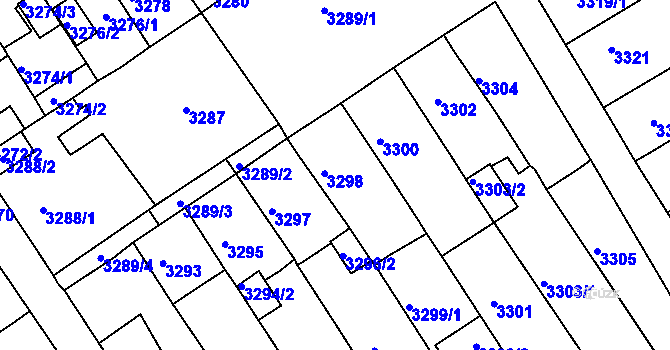 Parcela st. 3298 v KÚ Jirkov, Katastrální mapa