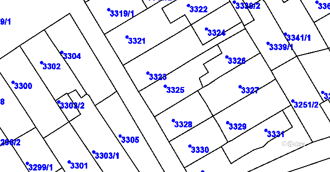 Parcela st. 3325 v KÚ Jirkov, Katastrální mapa