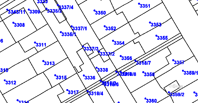 Parcela st. 3337/2 v KÚ Jirkov, Katastrální mapa