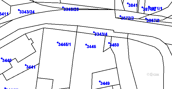 Parcela st. 3446 v KÚ Jirkov, Katastrální mapa