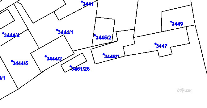 Parcela st. 3448/1 v KÚ Jirkov, Katastrální mapa
