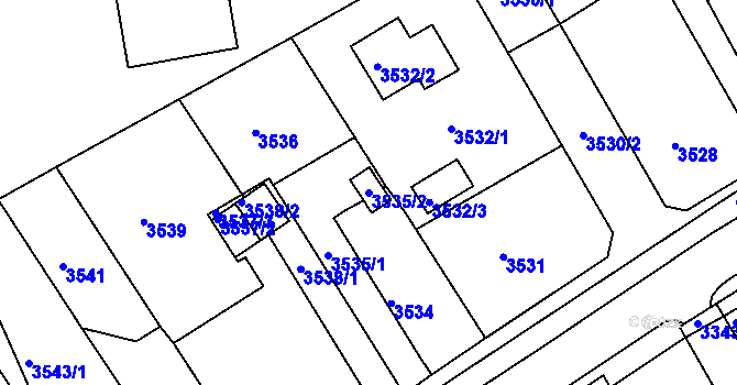 Parcela st. 3535/2 v KÚ Jirkov, Katastrální mapa