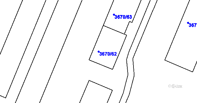 Parcela st. 3670/62 v KÚ Jirkov, Katastrální mapa