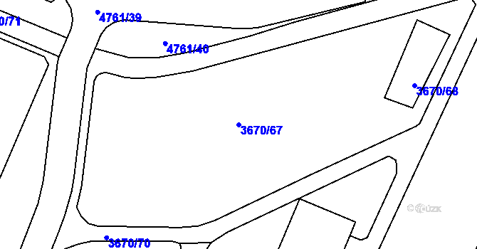 Parcela st. 3670/67 v KÚ Jirkov, Katastrální mapa
