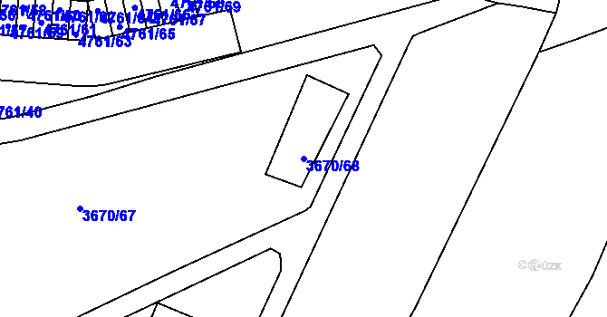 Parcela st. 3670/68 v KÚ Jirkov, Katastrální mapa