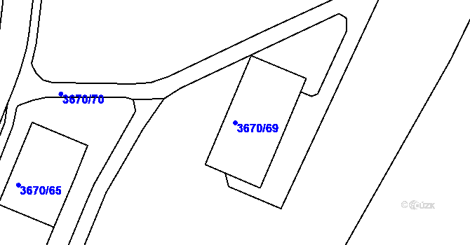 Parcela st. 3670/69 v KÚ Jirkov, Katastrální mapa