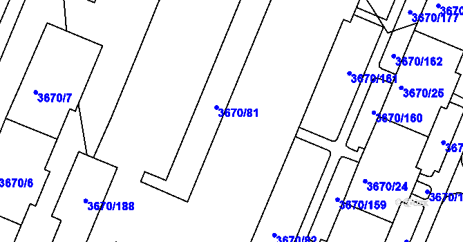Parcela st. 3670/79 v KÚ Jirkov, Katastrální mapa