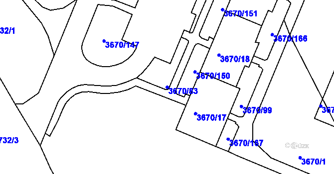 Parcela st. 3670/83 v KÚ Jirkov, Katastrální mapa