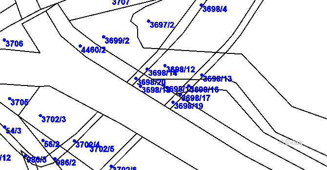 Parcela st. 3698/15 v KÚ Jirkov, Katastrální mapa