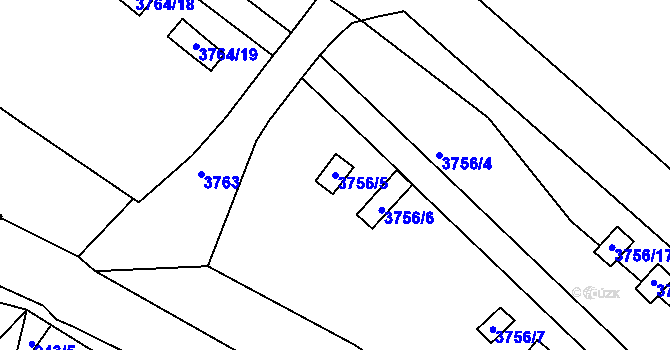Parcela st. 3756/5 v KÚ Jirkov, Katastrální mapa