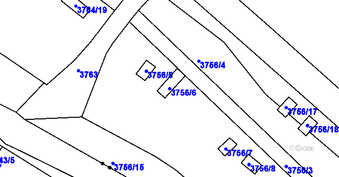 Parcela st. 3756/6 v KÚ Jirkov, Katastrální mapa