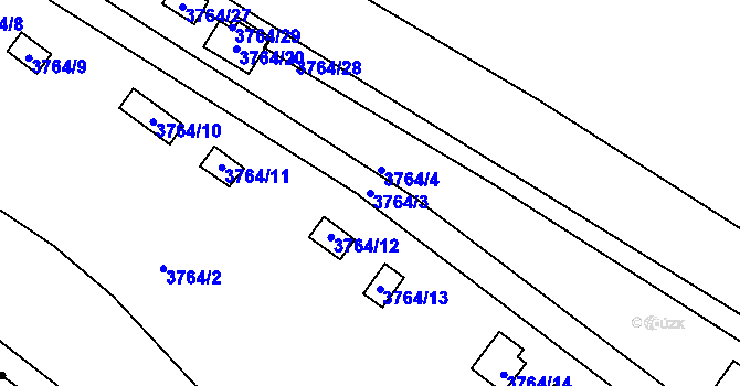 Parcela st. 3764/3 v KÚ Jirkov, Katastrální mapa