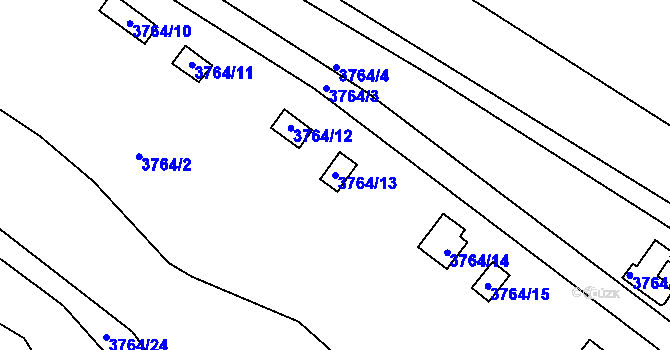 Parcela st. 3764/13 v KÚ Jirkov, Katastrální mapa