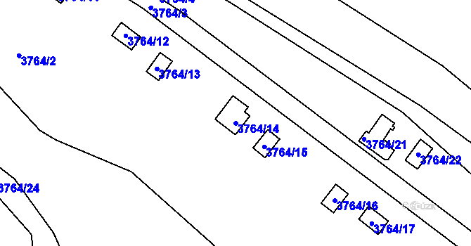 Parcela st. 3764/14 v KÚ Jirkov, Katastrální mapa