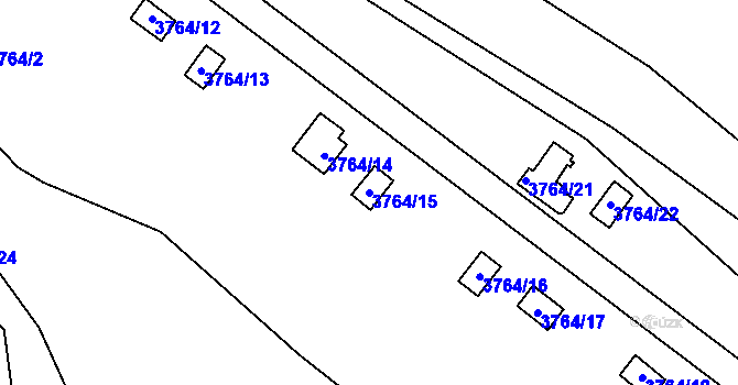 Parcela st. 3764/15 v KÚ Jirkov, Katastrální mapa
