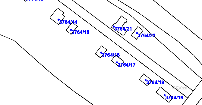 Parcela st. 3764/16 v KÚ Jirkov, Katastrální mapa