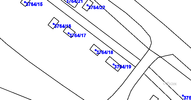 Parcela st. 3764/18 v KÚ Jirkov, Katastrální mapa