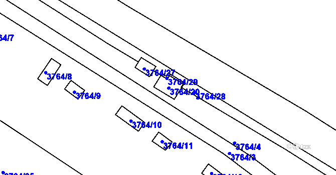 Parcela st. 3764/20 v KÚ Jirkov, Katastrální mapa