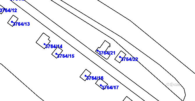 Parcela st. 3764/21 v KÚ Jirkov, Katastrální mapa