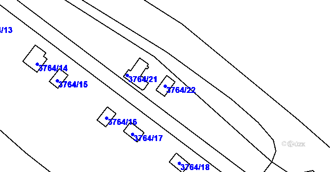 Parcela st. 3764/22 v KÚ Jirkov, Katastrální mapa