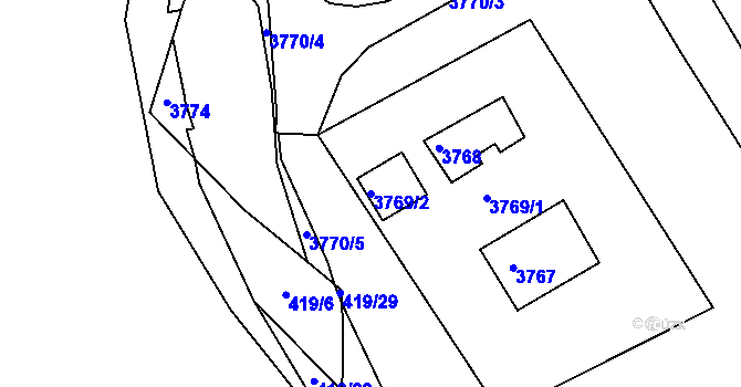 Parcela st. 3769/2 v KÚ Jirkov, Katastrální mapa