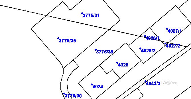 Parcela st. 3775/38 v KÚ Jirkov, Katastrální mapa